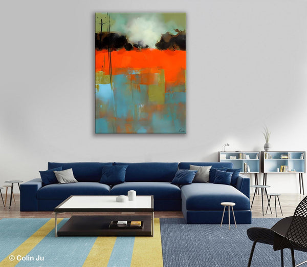 Landscape Canvas Art, Simple Modern Wall Art, Contemporary Acrylic Paintings, Original Abstract Paintings, Large Canvas Painting for Bedroom-LargePaintingArt.com