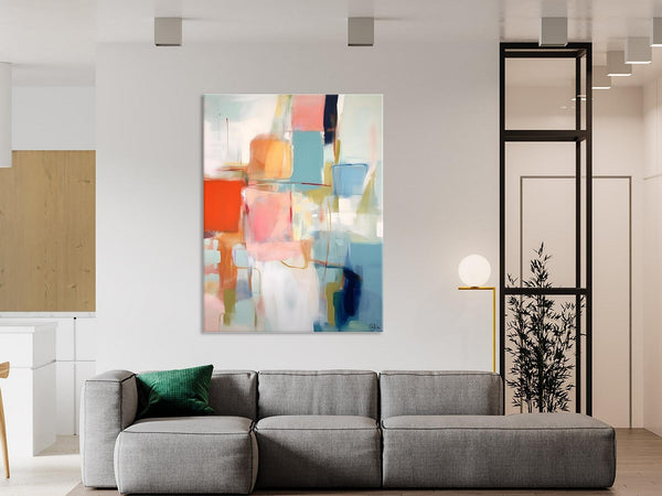 Hand Painted Canvas Art, Original Artowrk, Abstract Wall Paintings, Extra Large Paintings for Dining Room, Contemporary Wall Art Paintings-LargePaintingArt.com