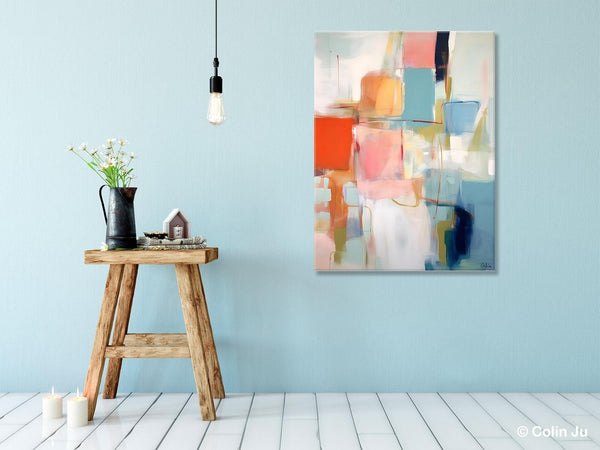 Hand Painted Canvas Art, Original Artowrk, Abstract Wall Paintings, Extra Large Paintings for Dining Room, Contemporary Wall Art Paintings-LargePaintingArt.com