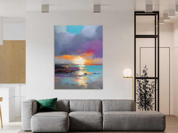 Landscape Paintings for Living Room, Extra Large Modern Wall Art Paintings, Acrylic Painting on Canvas, Original Landscape Abstract Painting-LargePaintingArt.com