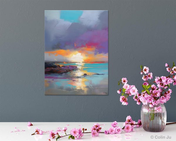 Landscape Paintings for Living Room, Extra Large Modern Wall Art Paintings, Acrylic Painting on Canvas, Original Landscape Abstract Painting-LargePaintingArt.com