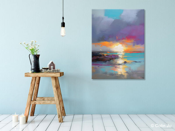 Landscape Paintings for Living Room, Extra Large Modern Wall Art Paintings, Acrylic Painting on Canvas, Original Landscape Abstract Painting-LargePaintingArt.com