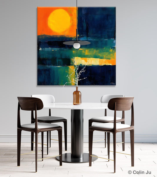 Large Abstract Painting for Dining Room, Modern Acrylic Artwork, Simple Canvas Paintings, Contemporary Canvas Art, Original Modern Wall Art-LargePaintingArt.com