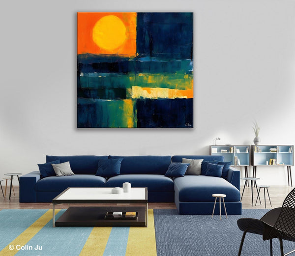 Large Abstract Painting for Dining Room, Modern Acrylic Artwork, Simple Canvas Paintings, Contemporary Canvas Art, Original Modern Wall Art-LargePaintingArt.com