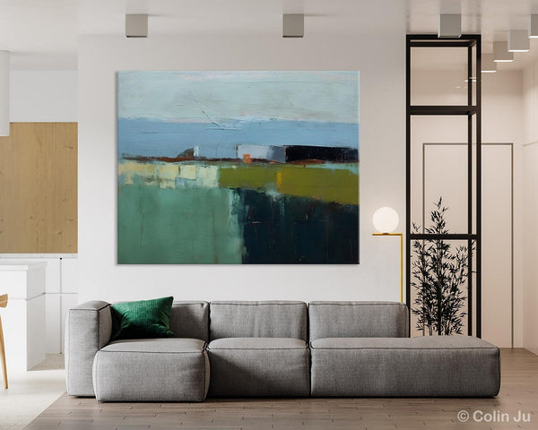 Landscape Acrylic Paintings, Landscape Abstract Painting, Modern Wall Art for Living Room, Original Abstract Art, Acrylic Painting on Canvas-LargePaintingArt.com
