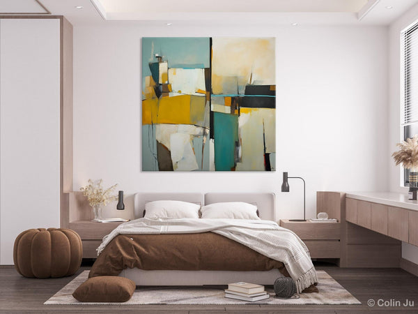 Abstract Painting for Bedroom, Original Modern Wall Art Paintings, Geometric Modern Acrylic Paintings, Oversized Contemporary Canvas Art-LargePaintingArt.com
