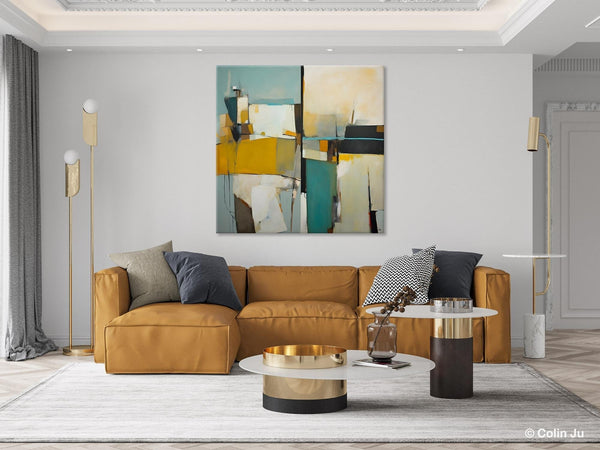 Abstract Painting for Bedroom, Original Modern Wall Art Paintings, Geometric Modern Acrylic Paintings, Oversized Contemporary Canvas Art-LargePaintingArt.com