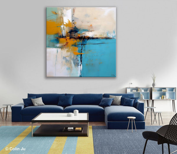 Large Abstract Art for Bedroom, Modern Canvas Paintings, Original Abstract Wall Art, Geometric Modern Acrylic Art, Contemporary Canvas Art-LargePaintingArt.com