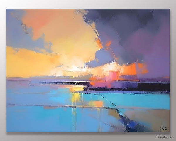 Extra Large Modern Wall Art Paintings, Acrylic Painting on Canvas, Landscape Paintings for Living Room, Original Landscape Abstract Painting-LargePaintingArt.com