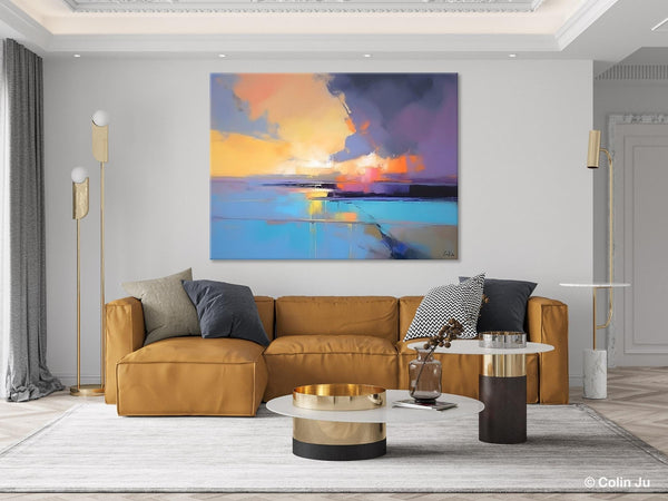 Extra Large Modern Wall Art Paintings, Acrylic Painting on Canvas, Landscape Paintings for Living Room, Original Landscape Abstract Painting-LargePaintingArt.com