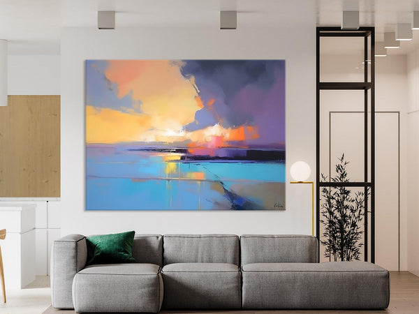 Extra Large Modern Wall Art Paintings, Acrylic Painting on Canvas, Landscape Paintings for Living Room, Original Landscape Abstract Painting-LargePaintingArt.com