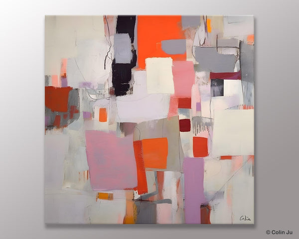 Modern Acrylic Artwork, Original Modern Paintings, Contemporary Canvas Art, Heavy Texture Canvas Art, Large Abstract Painting for Bedroom-LargePaintingArt.com