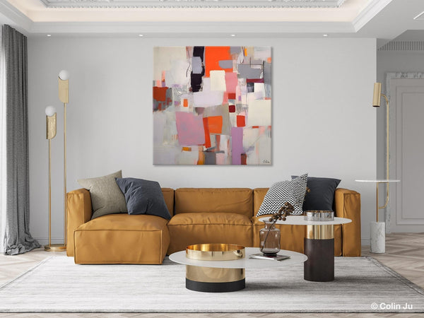 Modern Acrylic Artwork, Original Modern Paintings, Contemporary Canvas Art, Heavy Texture Canvas Art, Large Abstract Painting for Bedroom-LargePaintingArt.com