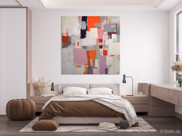 Modern Acrylic Artwork, Original Modern Paintings, Contemporary Canvas Art, Heavy Texture Canvas Art, Large Abstract Painting for Bedroom-LargePaintingArt.com