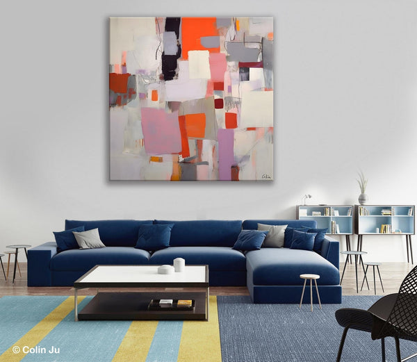 Modern Acrylic Artwork, Original Modern Paintings, Contemporary Canvas Art, Heavy Texture Canvas Art, Large Abstract Painting for Bedroom-LargePaintingArt.com