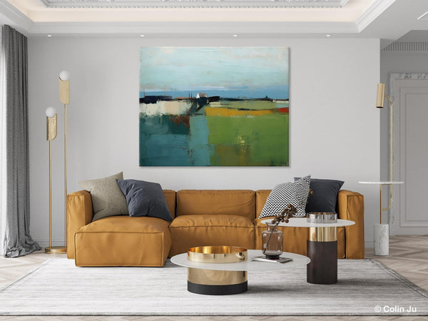 Abstract Landscape Painting for Living Room, Heavy Texture Painting, Hand Painted Canvas Art, Original Abstract Art, Acrylic Art on Canvas-LargePaintingArt.com