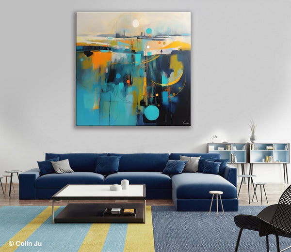 Extra Large Abstract Painting for Living Room, Acrylic Canvas Paintings, Original Modern Wall Art, Oversized Contemporary Acrylic Paintings-LargePaintingArt.com