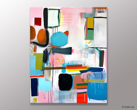 Original Acrylic Wall Art, Oversized Contemporary Acrylic Paintings, Abstract Canvas Paintings, Extra Large Canvas Painting for Living Room-LargePaintingArt.com