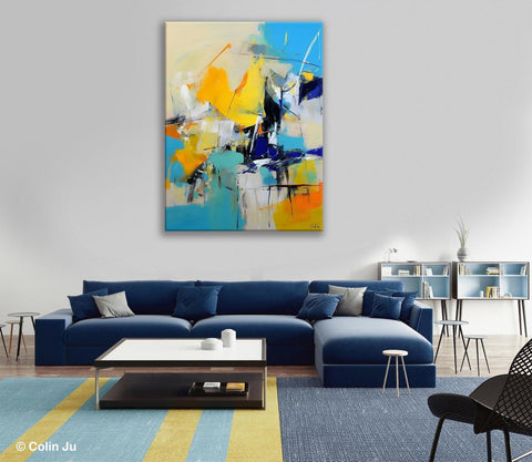 Original Canvas Wall Art, Oversized Contemporary Acrylic Paintings, Modern Abstract Paintings, Extra Large Canvas Painting for Living Room-LargePaintingArt.com