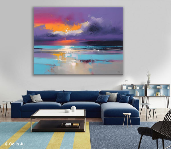 Abstract Landscape Paintings, Modern Abstract Wall Art, Extra Large Canvas Painting for Dining Room, Original Canvas Wall Art Paintings-LargePaintingArt.com