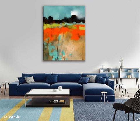 Modern Abstract Wall Art, Extra Large Canvas Painting for Dining Room, Original Canvas Wall Art Paintings, Abstract Landscape Paintings-LargePaintingArt.com