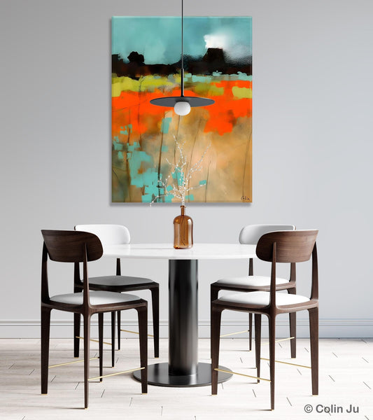 Modern Abstract Wall Art, Extra Large Canvas Painting for Dining Room, Original Canvas Wall Art Paintings, Abstract Landscape Paintings-LargePaintingArt.com