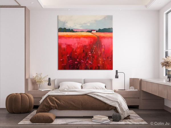 Original Landscape Paintings, Oversized Modern Wall Art Paintings, Modern Acrylic Artwork on Canvas, Large Abstract Painting for Living Room-LargePaintingArt.com