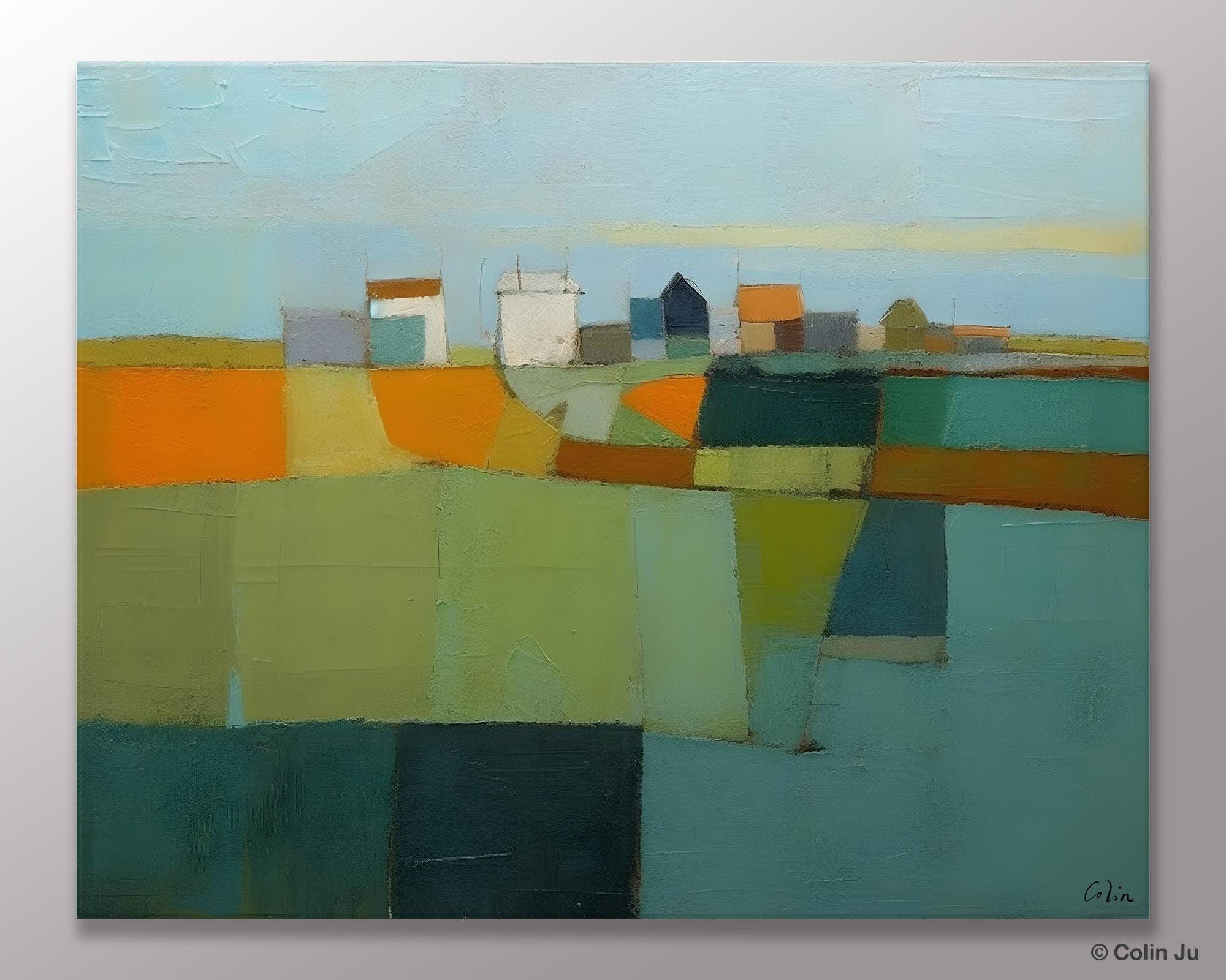 Abstract Landscape Painting on Canvas, Extra Large Landacape Wall Art for Living Room, Original Abstract Wall Art, Acrylic Painting for Sale-LargePaintingArt.com
