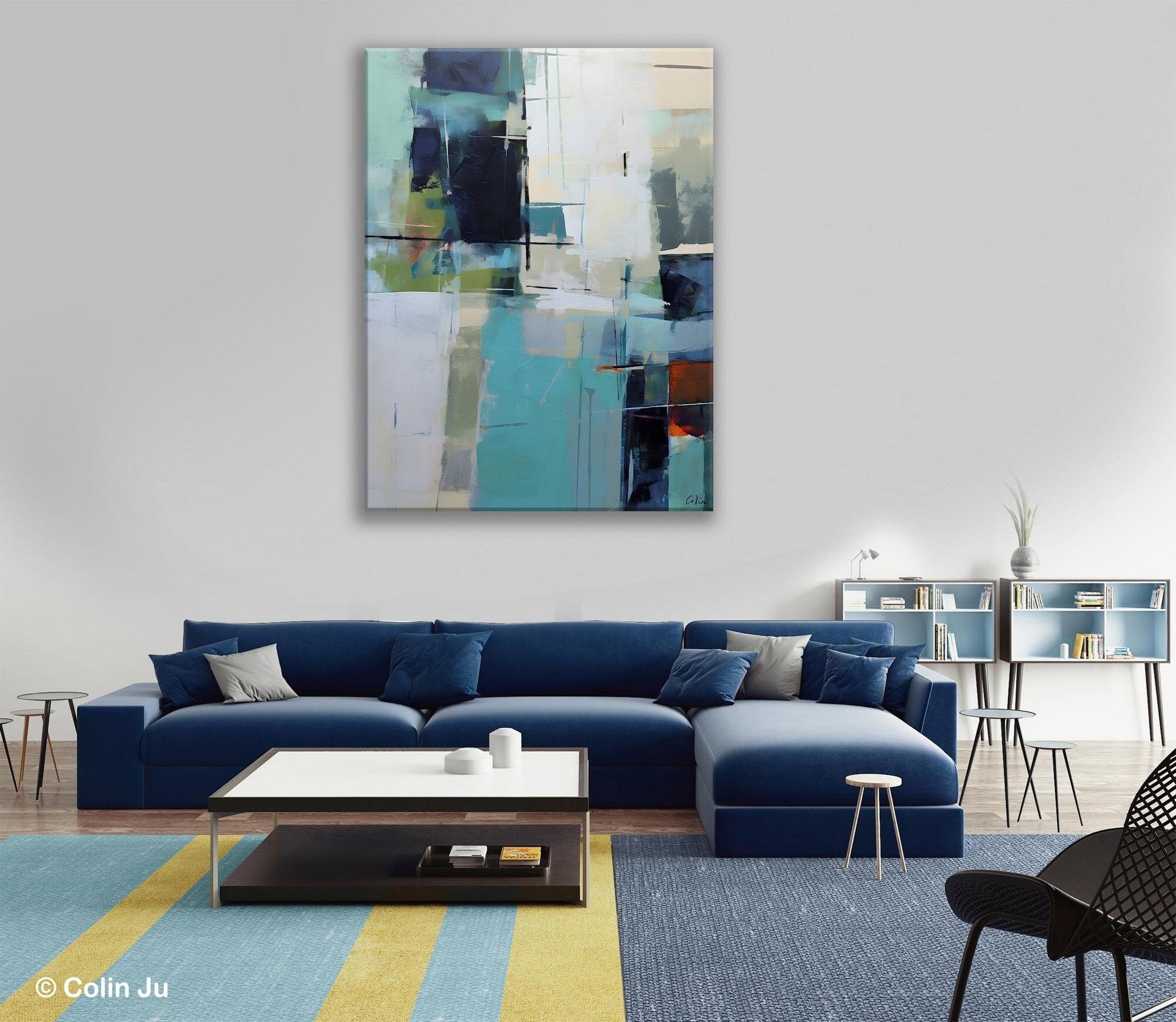 Large Contemporary Wall Art, Acrylic Painting on Canvas, Modern Paintings, Extra Large Paintings for Dining Room, Original Abstract Painting-LargePaintingArt.com
