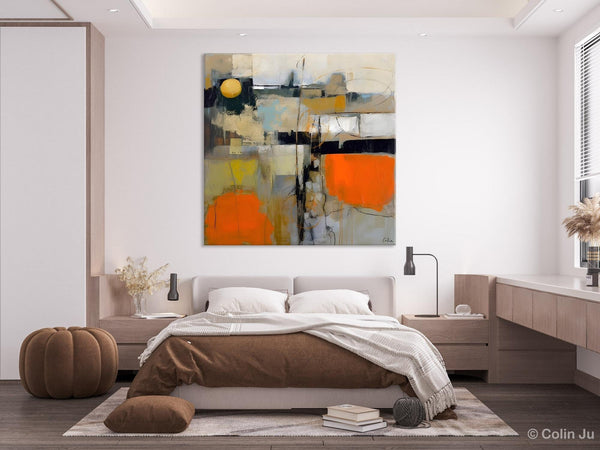 Modern Acrylic Artwork, Original Modern Art, Heavy Texture Canvas Paintings, Contemporary Canvas Art, Large Abstract Painting for Bedroom-LargePaintingArt.com