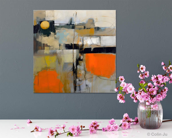 Modern Acrylic Artwork, Original Modern Art, Heavy Texture Canvas Paintings, Contemporary Canvas Art, Large Abstract Painting for Bedroom-LargePaintingArt.com