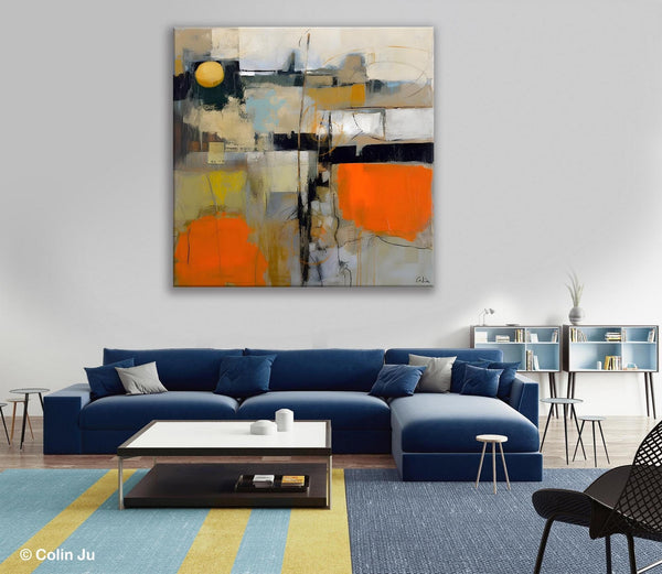 Modern Acrylic Artwork, Original Modern Art, Heavy Texture Canvas Paintings, Contemporary Canvas Art, Large Abstract Painting for Bedroom-LargePaintingArt.com
