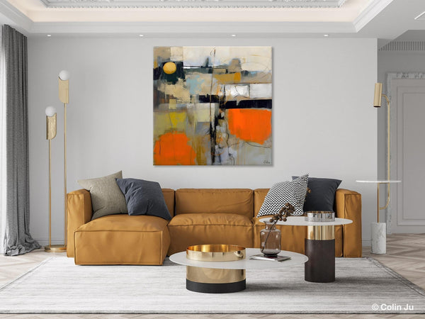 Modern Acrylic Artwork, Original Modern Art, Heavy Texture Canvas Paintings, Contemporary Canvas Art, Large Abstract Painting for Bedroom-LargePaintingArt.com