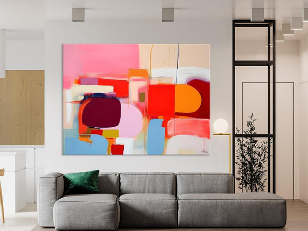 Extra Large Canvas Paintings, Original Abstract Art, Modern Wall Art Ideas for Dining Room, Impasto Painting, Contemporary Acrylic Paintings-LargePaintingArt.com