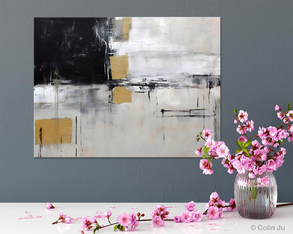 Original Abstract Art, Modern Wall Art Ideas for Bedroom, Extra Large Canvas Paintings, Impasto Art Painting, Contemporary Acrylic Paintings-LargePaintingArt.com