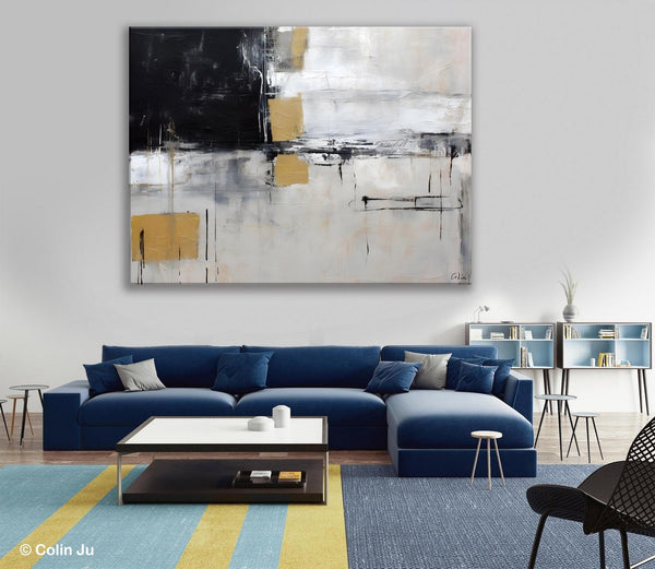 Original Abstract Art, Modern Wall Art Ideas for Bedroom, Extra Large Canvas Paintings, Impasto Art Painting, Contemporary Acrylic Paintings-LargePaintingArt.com
