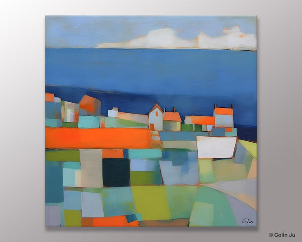 Landscape Canvas Paintings, Original Abstract Wall Art Paintings, Modern Wall Art Painting for Living Room, Acrylic Painting on Canvas-LargePaintingArt.com