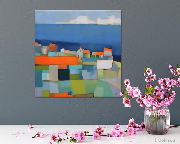 Landscape Canvas Paintings, Original Abstract Wall Art Paintings, Modern Wall Art Painting for Living Room, Acrylic Painting on Canvas-LargePaintingArt.com