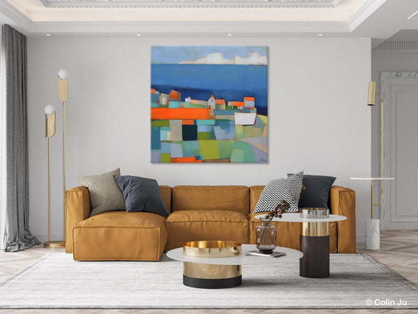 Landscape Canvas Paintings, Original Abstract Wall Art Paintings, Modern Wall Art Painting for Living Room, Acrylic Painting on Canvas-LargePaintingArt.com
