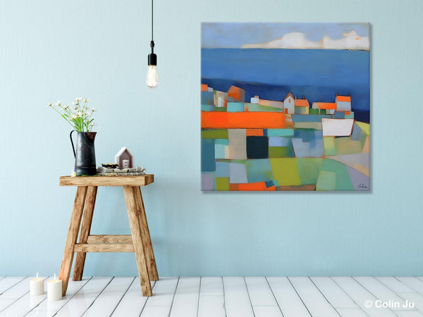 Landscape Canvas Paintings, Original Abstract Wall Art Paintings, Modern Wall Art Painting for Living Room, Acrylic Painting on Canvas-LargePaintingArt.com