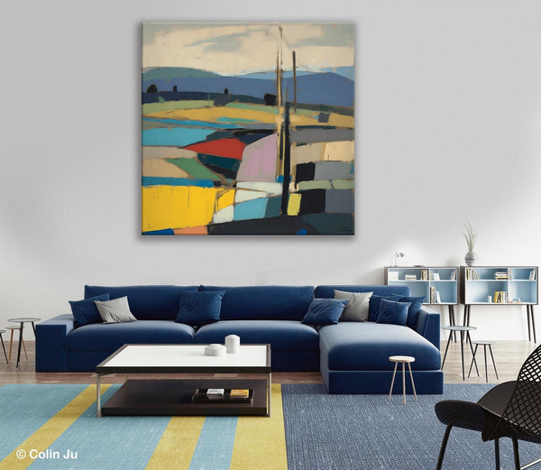Original Landscape Wall Art Paintings, Abstract Wall Art Painting for Living Room, Landscape Canvas Paintings, Acrylic Painting on Canvas-LargePaintingArt.com