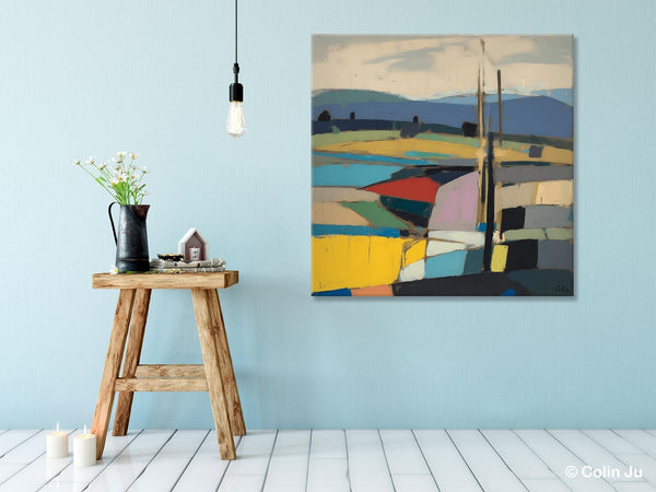Original Landscape Wall Art Paintings, Abstract Wall Art Painting for Living Room, Landscape Canvas Paintings, Acrylic Painting on Canvas-LargePaintingArt.com