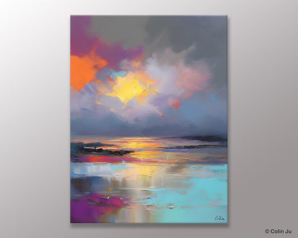 Landscape Painting on Canvas, Abstract Paintings for Bedroom, Contemporary Wall Art Paintings, Extra Large Original Art, Buy Wall Art Online-LargePaintingArt.com