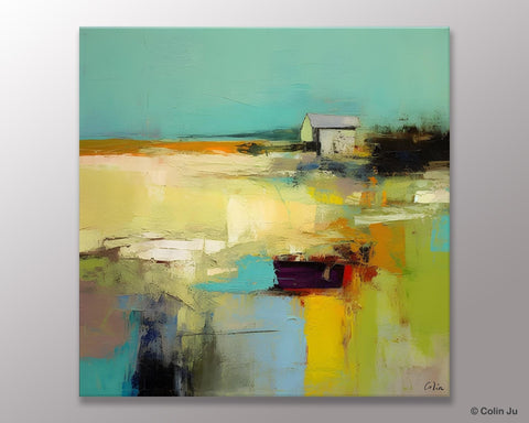 Landscape Canvas Paintings, Original Landscape Paintings, Abstract Wall Art Painting for Living Room, Oversized Acrylic Painting on Canvas-LargePaintingArt.com