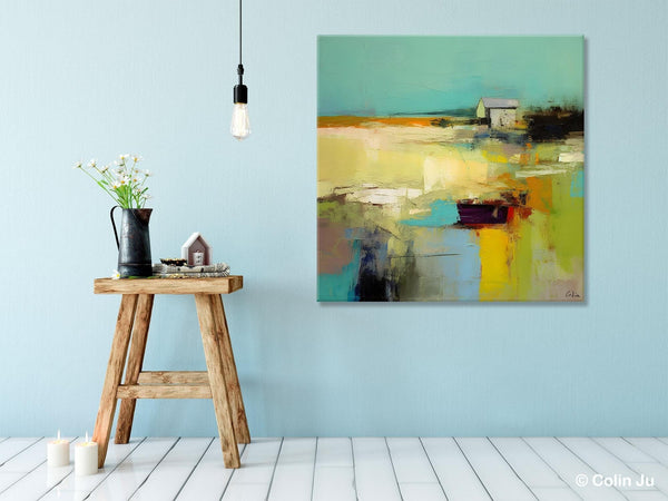 Landscape Canvas Paintings, Original Landscape Paintings, Abstract Wall Art Painting for Living Room, Oversized Acrylic Painting on Canvas-LargePaintingArt.com