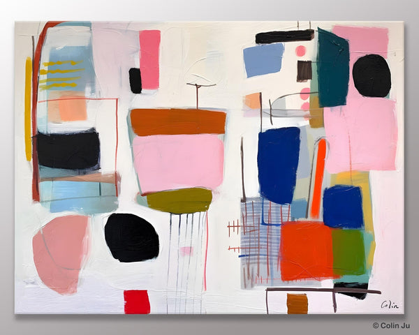Contemporary Acrylic Painting on Canvas, Original Canvas Art, Large Wall Art Painting for Bedroom, Oversized Modern Abstract Wall Paintings-LargePaintingArt.com