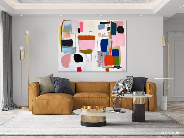 Contemporary Acrylic Painting on Canvas, Original Canvas Art, Large Wall Art Painting for Bedroom, Oversized Modern Abstract Wall Paintings-LargePaintingArt.com