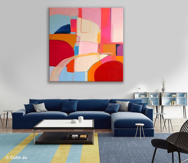 Modern Acrylic Artwork, Simple Canvas Paintings, Large Abstract Painting for Dining Room, Contemporary Canvas Art, Original Modern Wall Art-LargePaintingArt.com