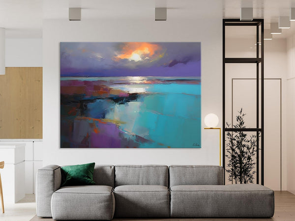 Original Landscape Abstract Painting, Landscape Canvas Paintings for Dining Room, Extra Large Modern Wall Art, Acrylic Painting on Canvas-LargePaintingArt.com