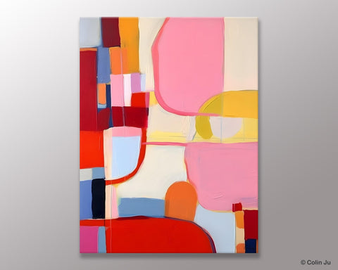 Original Canvas Artwork, Contemporary Acrylic Painting on Canvas, Large Painting for Dining Room, Simple Abstract Art, Wall Art Paintings-LargePaintingArt.com